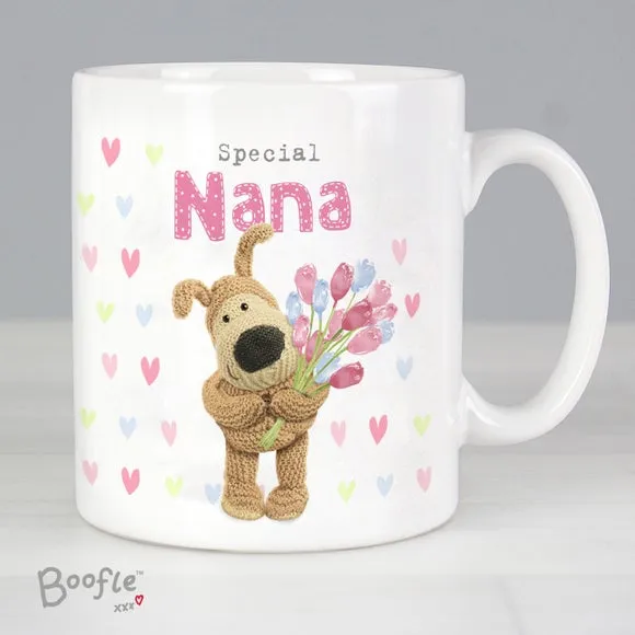 Boofle Birthday Flowers Personalised Mug - White, Ceramic product