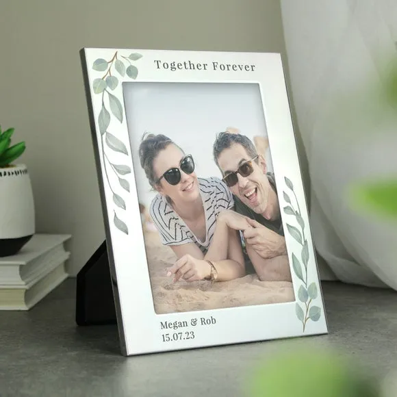 Botanical Portrait Photo Frame Personalised - Silver, Aluminium product