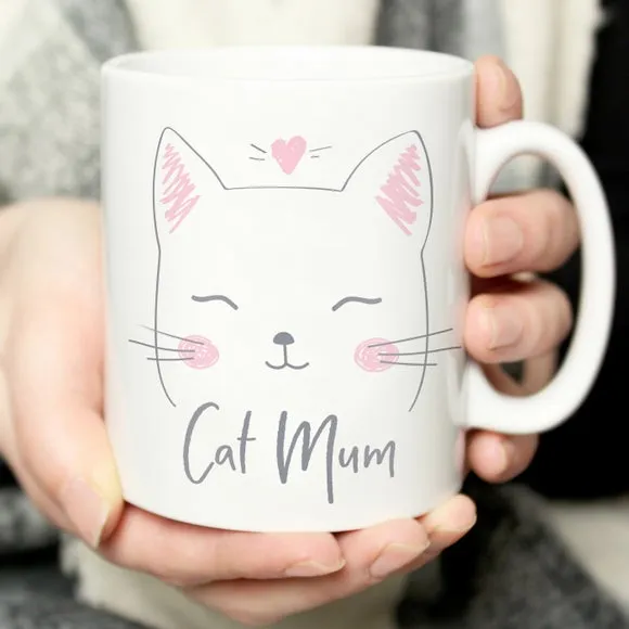 Cat Mum Personalised Mug - White, Ceramic product