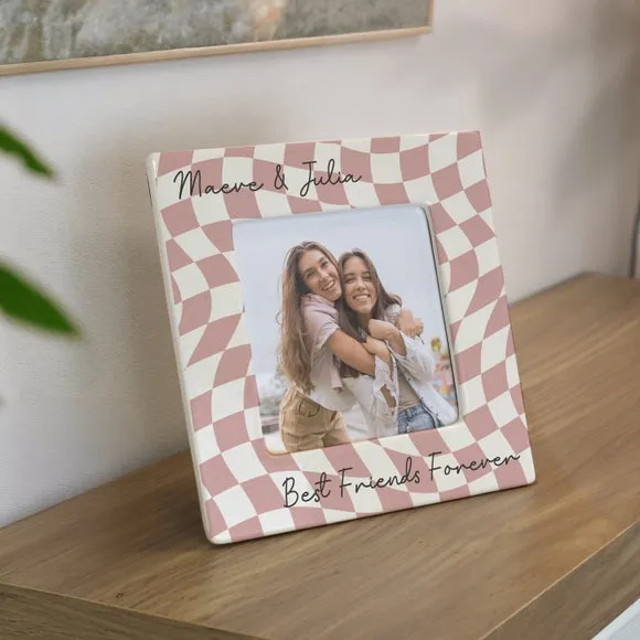 Checkerboard Ceramic Photo Frame - Multicolor alternate view