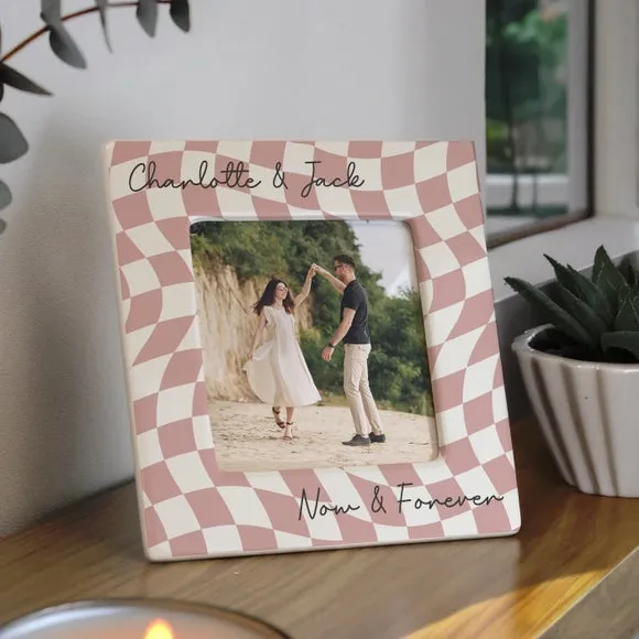 Checkerboard Ceramic Photo Frame - Multicolor product
