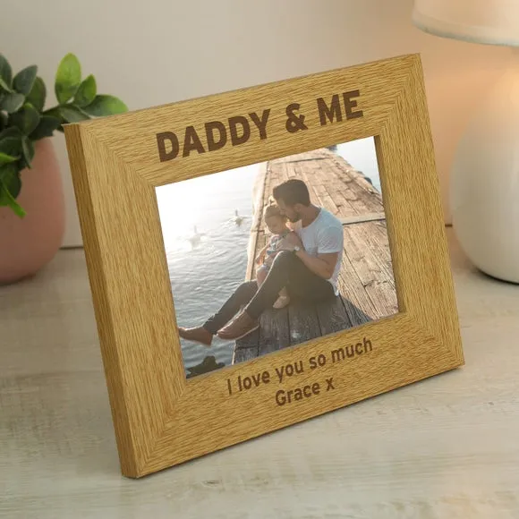 Daddy & Me Landscape Photo Frame - Natural, Oak Effect product