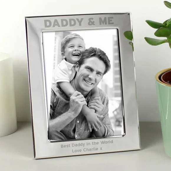 Daddy & Me Portrait Photo Frame - Silver, Aluminium product