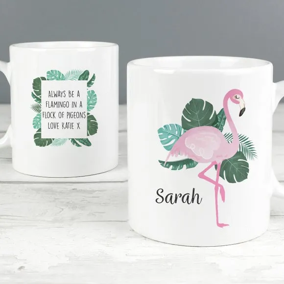 Flamingo Personalised Mug - White, Ceramic alternate view