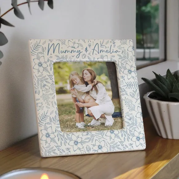 Floral Ceramic Photo Frame - Blue product