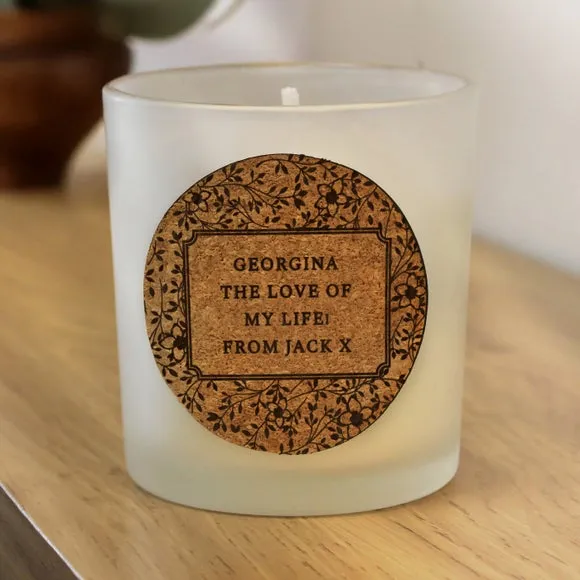 Floral Cork Label Candle Jar - Clear product