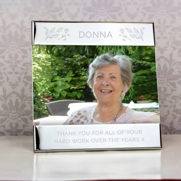 Floral Landscape Photo Frame - Silver product
