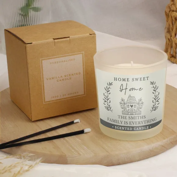Home Sweet Home Personalised Jar Candle - White product