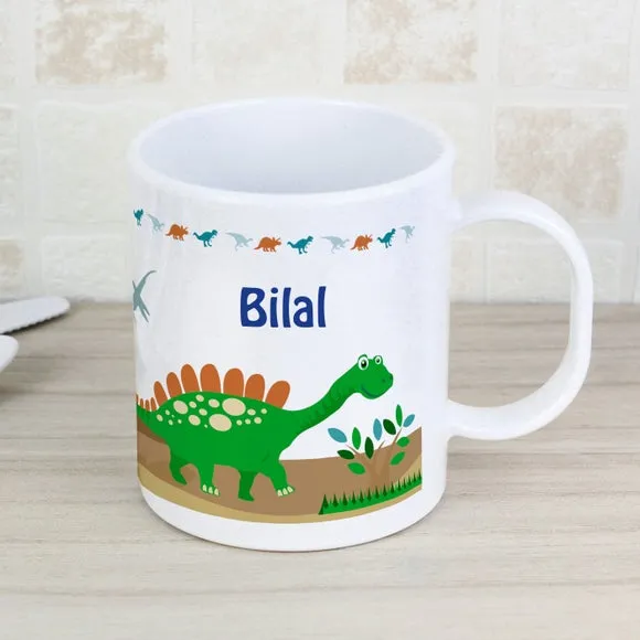 Kid's Dinosaur Plastic Mug - White product