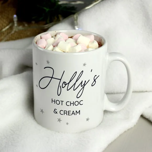 Little Grey Stars Personalised Mug - White, Ceramic alternate view