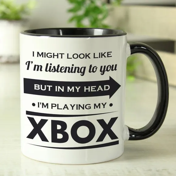 Look Like I'm Listening Personalised Mug - Black/White, Ceramic alternate view