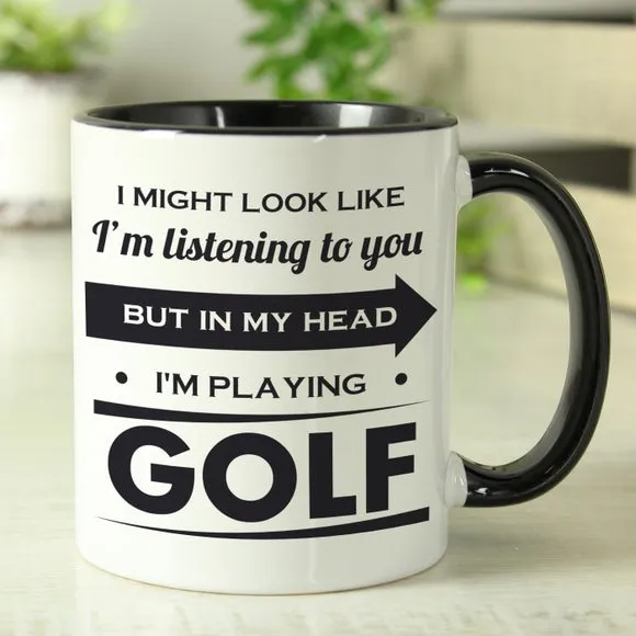 Look Like I'm Listening Personalised Mug - Black/White, Ceramic product