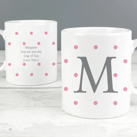 Monogram Pink Spot Mug - White, Ceramic alternate view