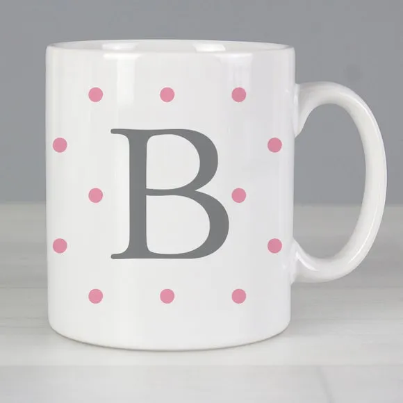 Monogram Pink Spot Mug - White, Ceramic product