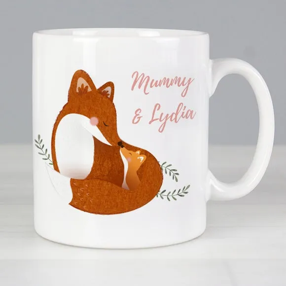 Mummy and Me Fox Personalised Mug - White, Ceramic alternate view