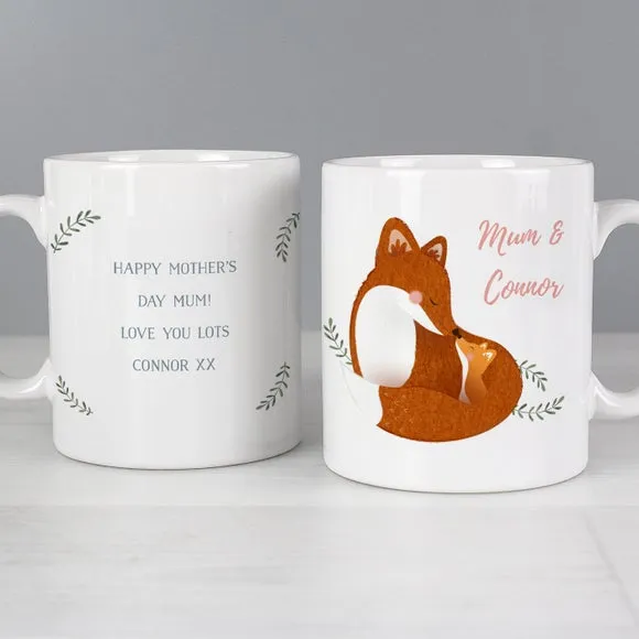 Mummy and Me Fox Personalised Mug - White, Ceramic product