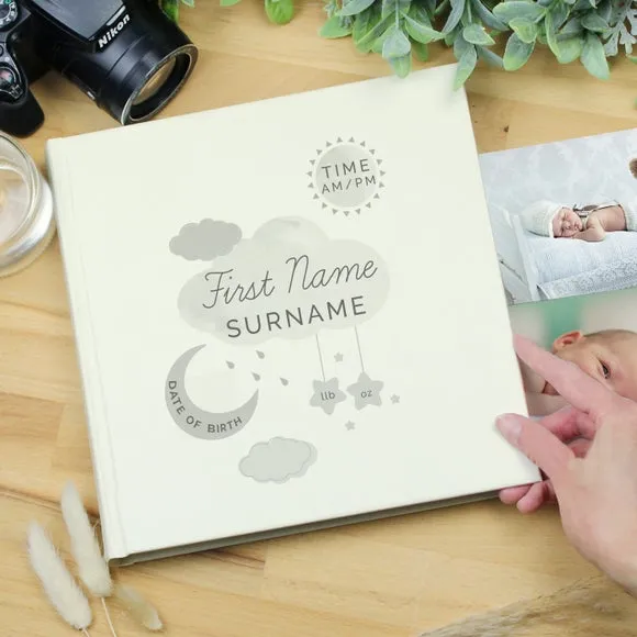 New Baby Moon and Stars Square Photo Album - White alternate view
