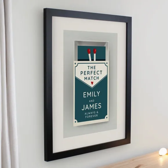 Perfect Match Personalised Poster Frame - Black, Wood alternate view