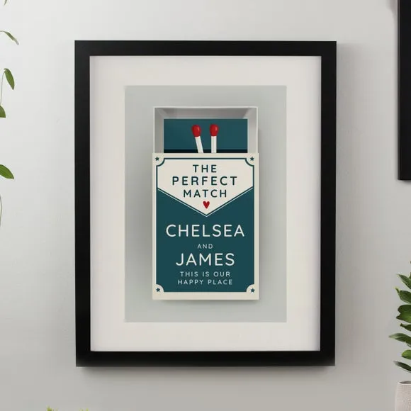 Perfect Match Personalised Poster Frame - Black, Wood product