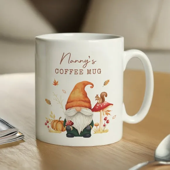 Personalised Autumn Gnome Mug - White, Ceramic alternate view