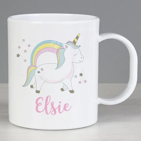 Personalised Baby Unicorn Plastic Mug - White alternate view