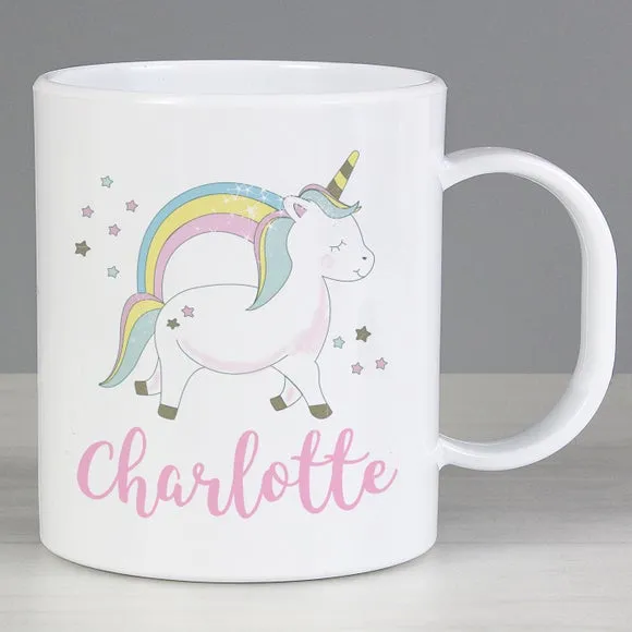 Personalised Baby Unicorn Plastic Mug - White product
