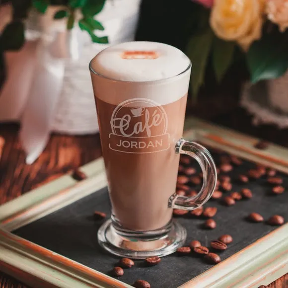 Personalised Cafe Latte Glass - Clear product
