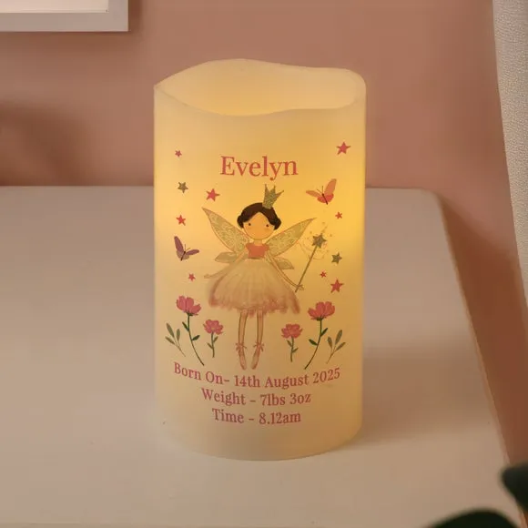 Personalised Fairy Princess LED Candle - Cream product
