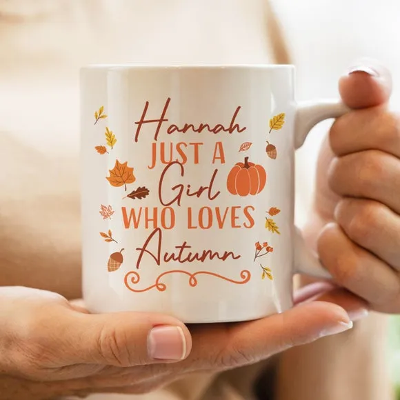 Personalised Loves Autumn Ceramic Mug - White alternate view