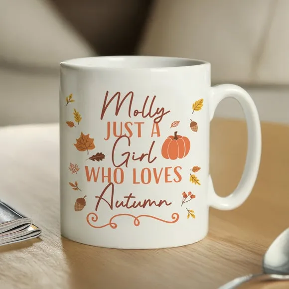 Personalised Loves Autumn Ceramic Mug - White product