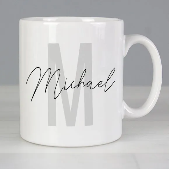 Personalised Name and Initial Mug - White, Ceramic product