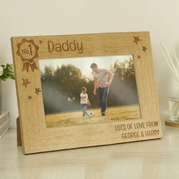 Personalised No.1 Wooden Photo Frame - Brown product
