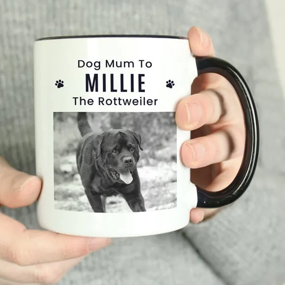 Personalised Pet Photo Black Handled Mug - White, Ceramic alternate view