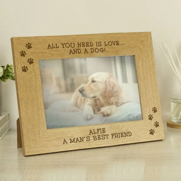 Personalised Pet Photo Frame - Oak Veneer alternate view