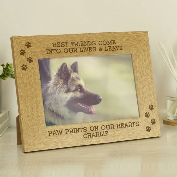 Personalised Pet Photo Frame - Oak Veneer product