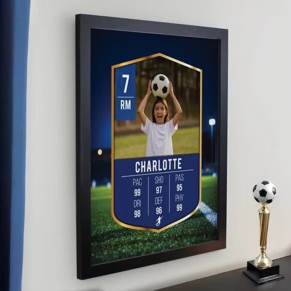 Personalised Photo Football Card Poster Frame - Black alternate view