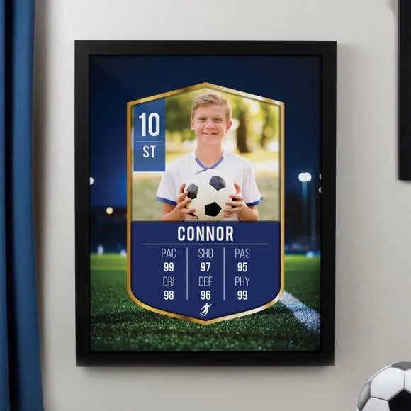 Personalised Photo Football Card Poster Frame - Black product