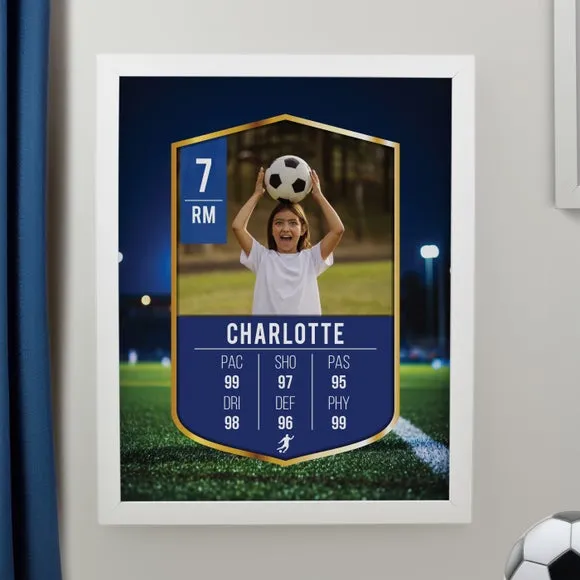 Personalised Photo Football Card Poster Frame - White product