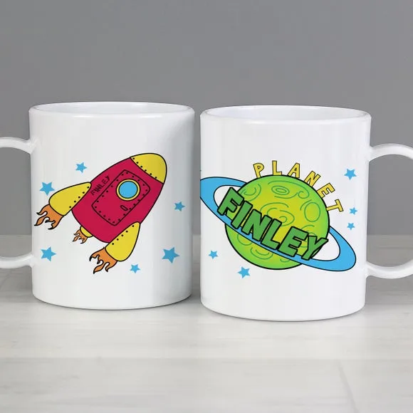 Personalised Space Plastic Mug - White alternate view