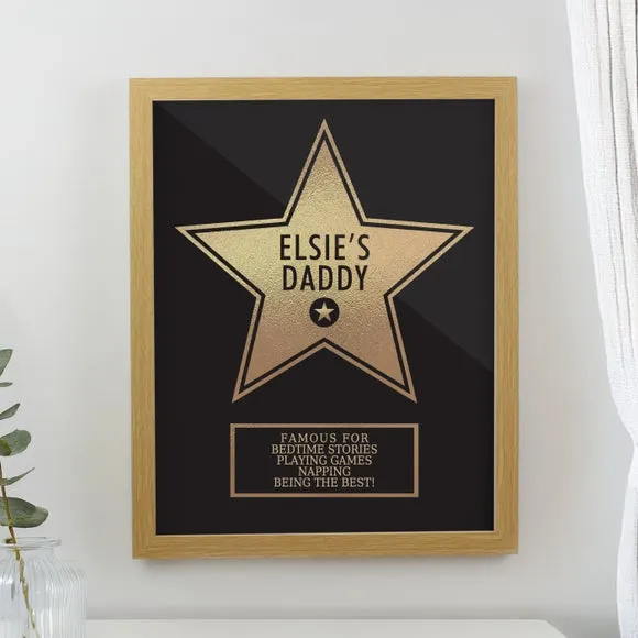 Personalised Star Award Poster Frame - Oak product