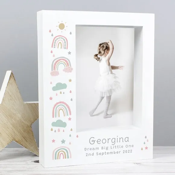 Rainbow Portrait Box Photo Frame - White, Plastic product