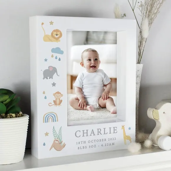 Safari Animals Portrait Box Photo Frame - White, Plastic alternate view