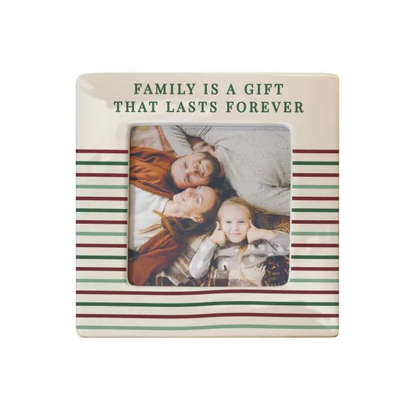 Striped Ceramic Square Photo Frame - Multicolor alternate view