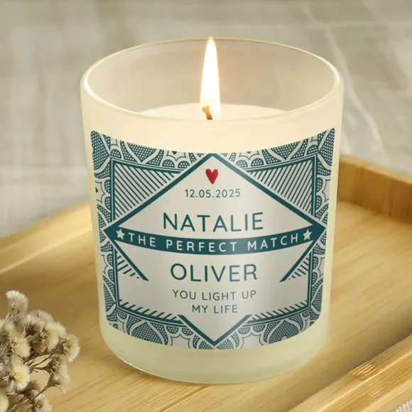 The Perfect Match Personalised Jar Candle - Green alternate view