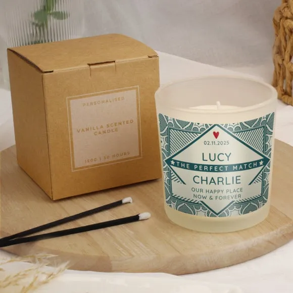 The Perfect Match Personalised Jar Candle - Green product
