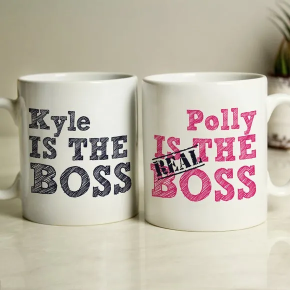 The Real Boss Set of 2 Mugs - White, Ceramic alternate view