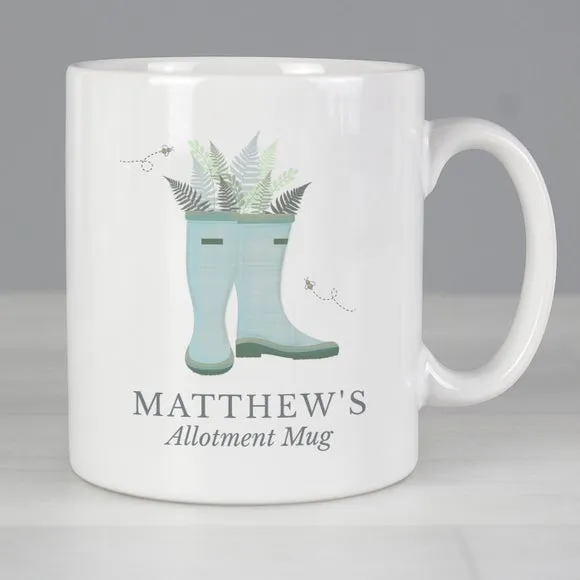 Wellies Personalised Mug - Blue, Ceramic product