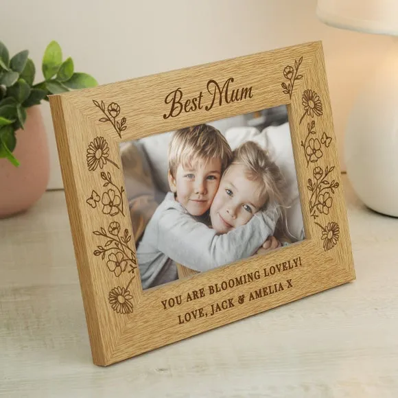 Wild Flowers Photo Frame - Natural, Oak Veneer product