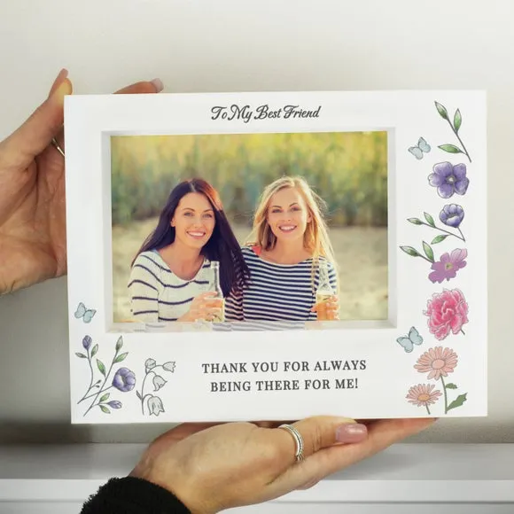 Wildflower Box Photo Frame Personalised - White alternate view