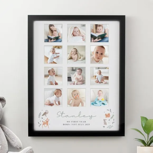Woodland Animal Multi Photo Frame - Black, Wood alternate view